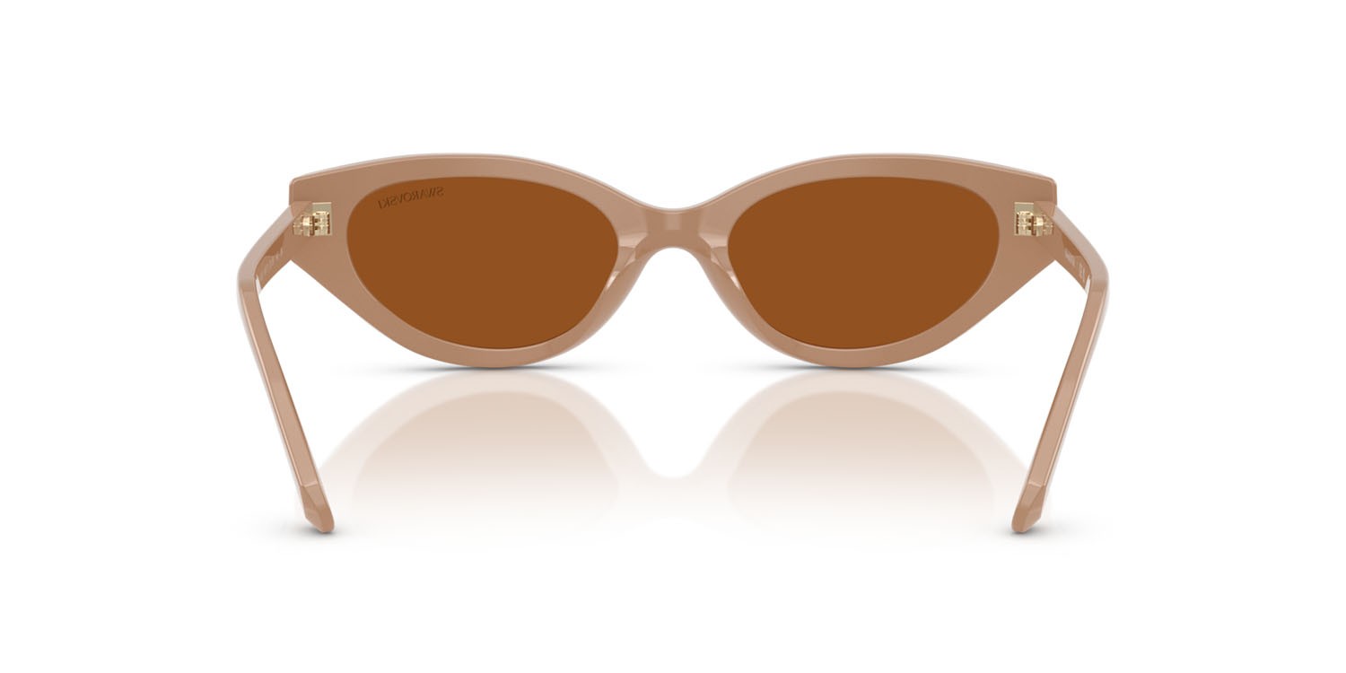 Sunglasses Swarovski SK 6030 (106173) color beige shape round lenses marrone scuro