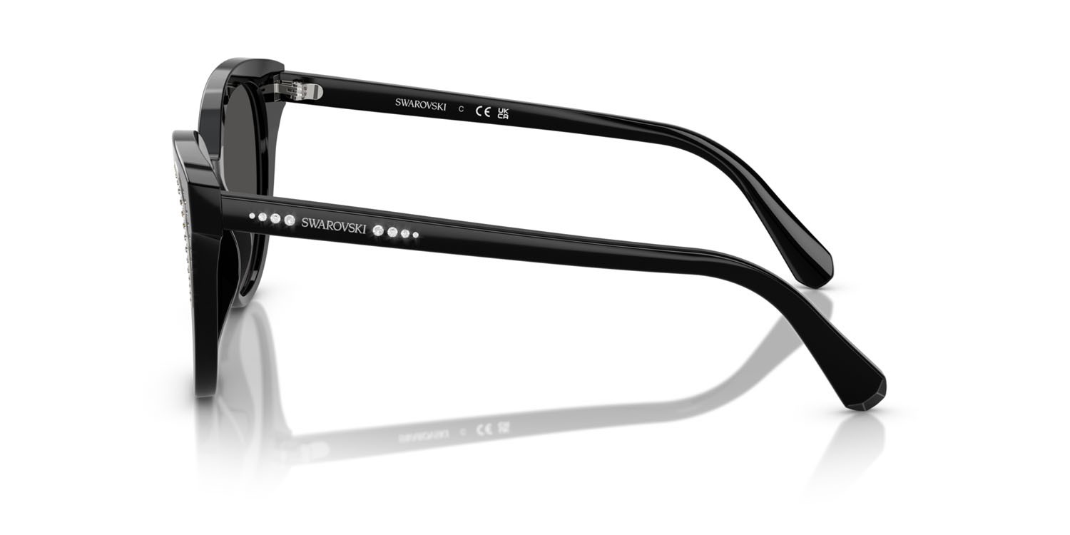 Sunglasses Swarovski SK 6031 (100187) color nero shape butterfly lenses grigio scuro