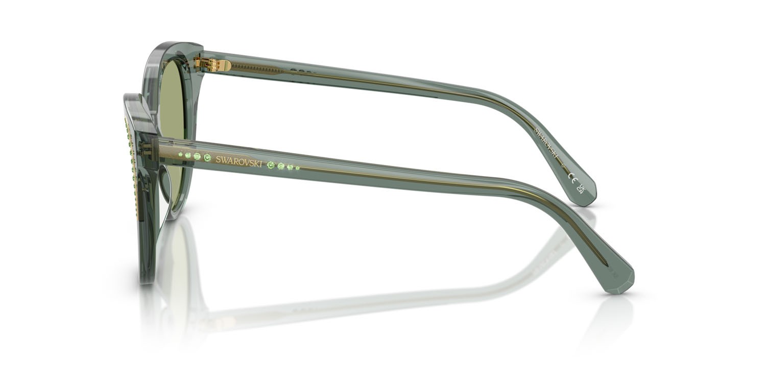Sunglasses Swarovski SK 6031 (104382) color verde trasparente shape butterfly lenses verde scuro