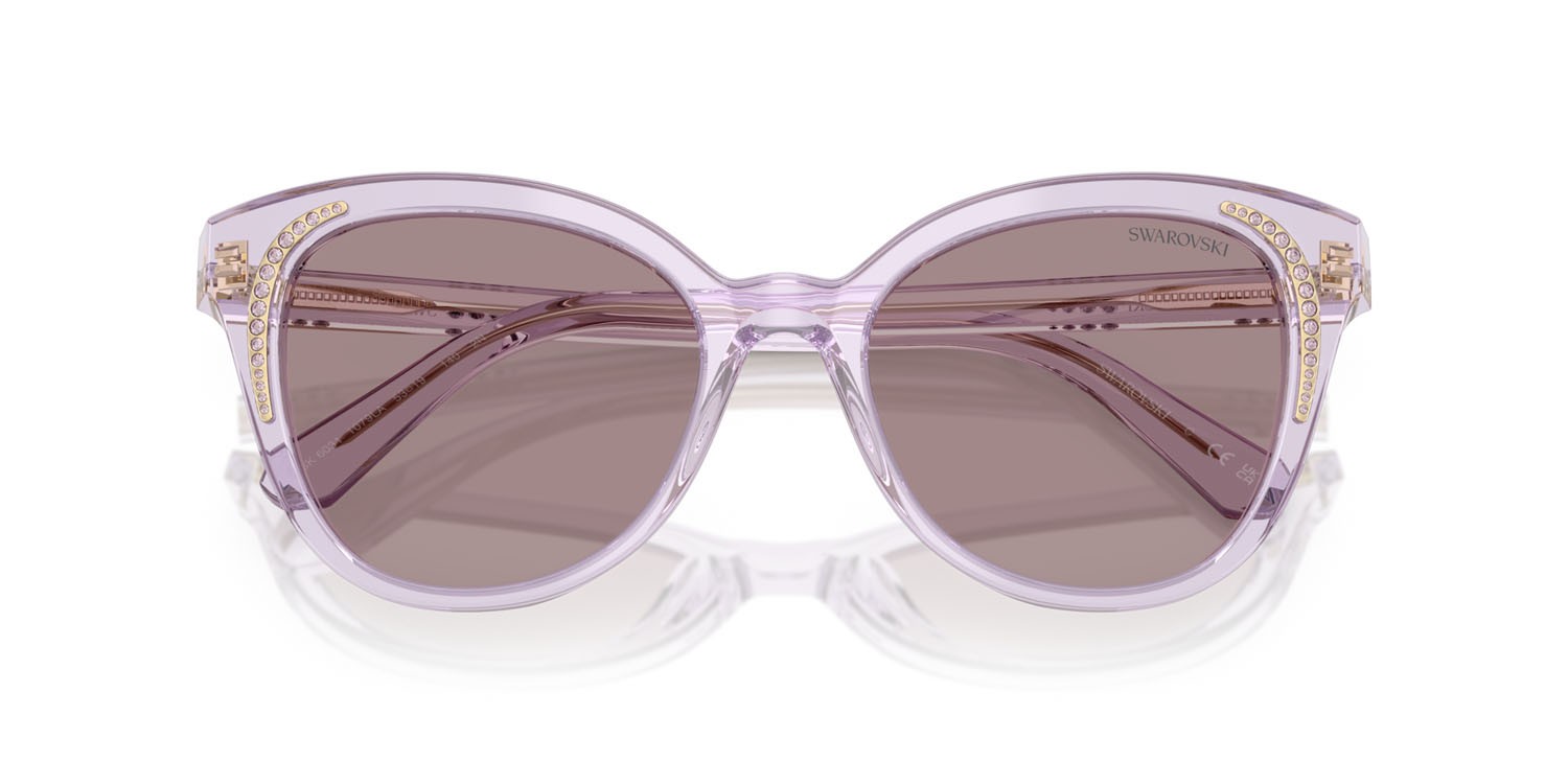 Sonnenbrillen Swarovski SK 6031 (1079LA) farbe lilla trasparente form schmetterling gläser viola
