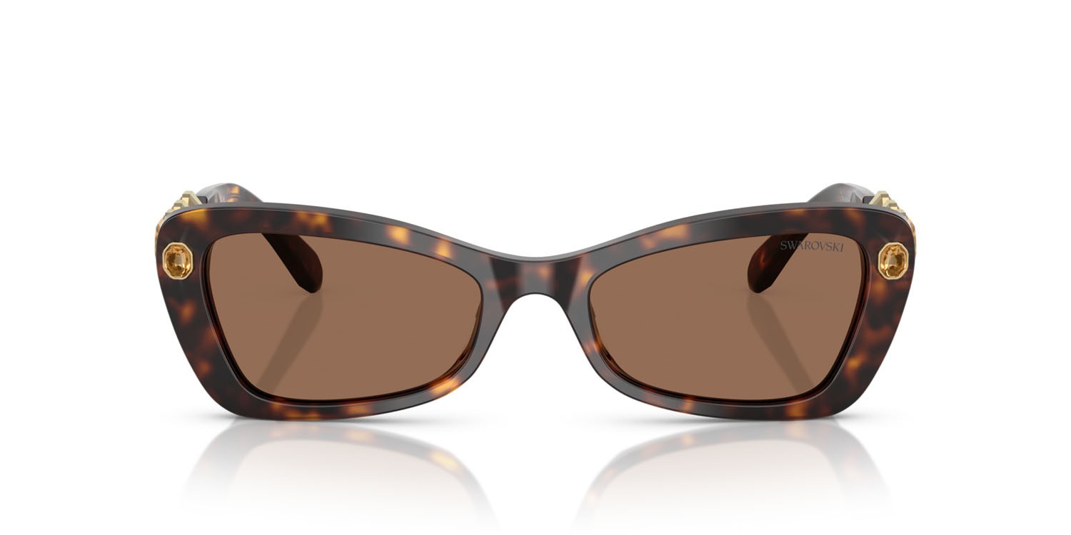 Sunglasses Swarovski SK 6033 (100273) color havana shape irregular lenses marrone scuro