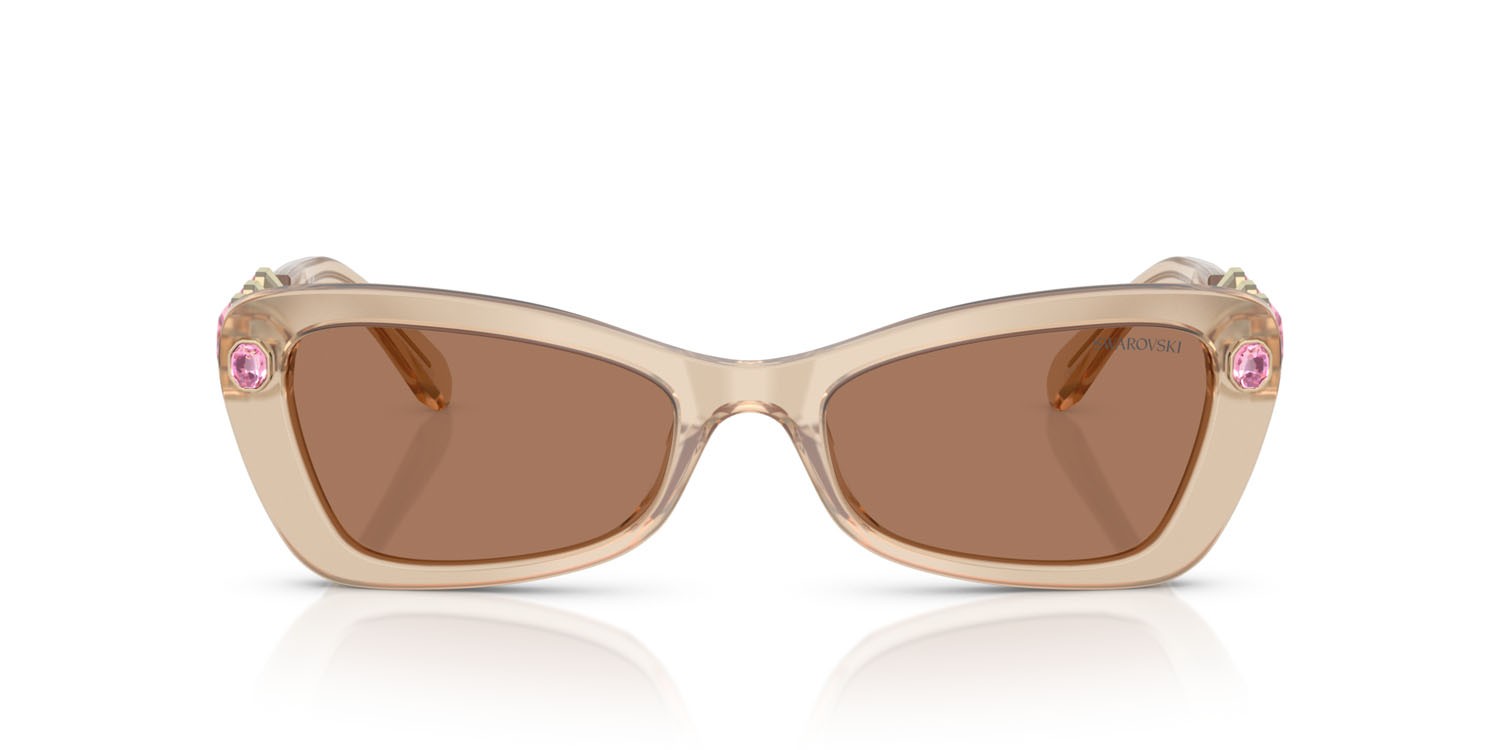 Occhiali da sole Swarovski SK 6033 (106673) colore beige perlaceo forma irregolare lenti marrone