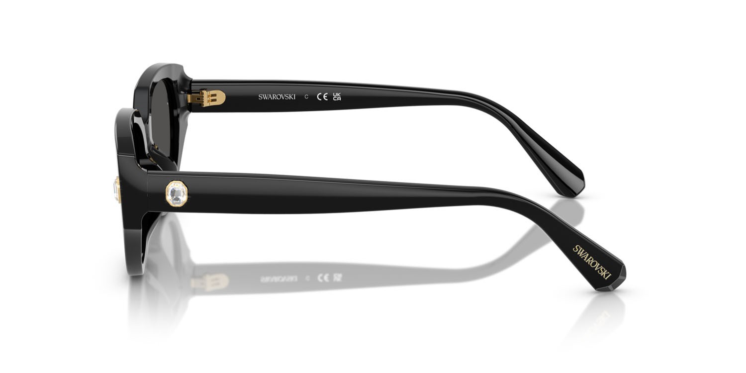 Sunglasses Swarovski SK 6035D (100187) color nero shape butterfly lenses grigio scuro