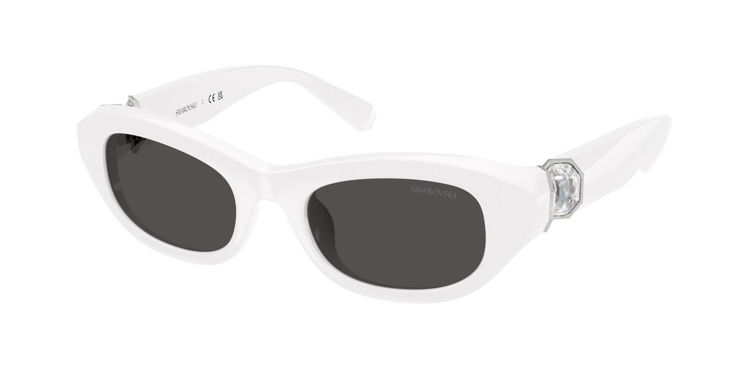 Occhiali da sole Swarovski SK 6036U (105087) colore bianco forma quadrato lenti grigio scuro