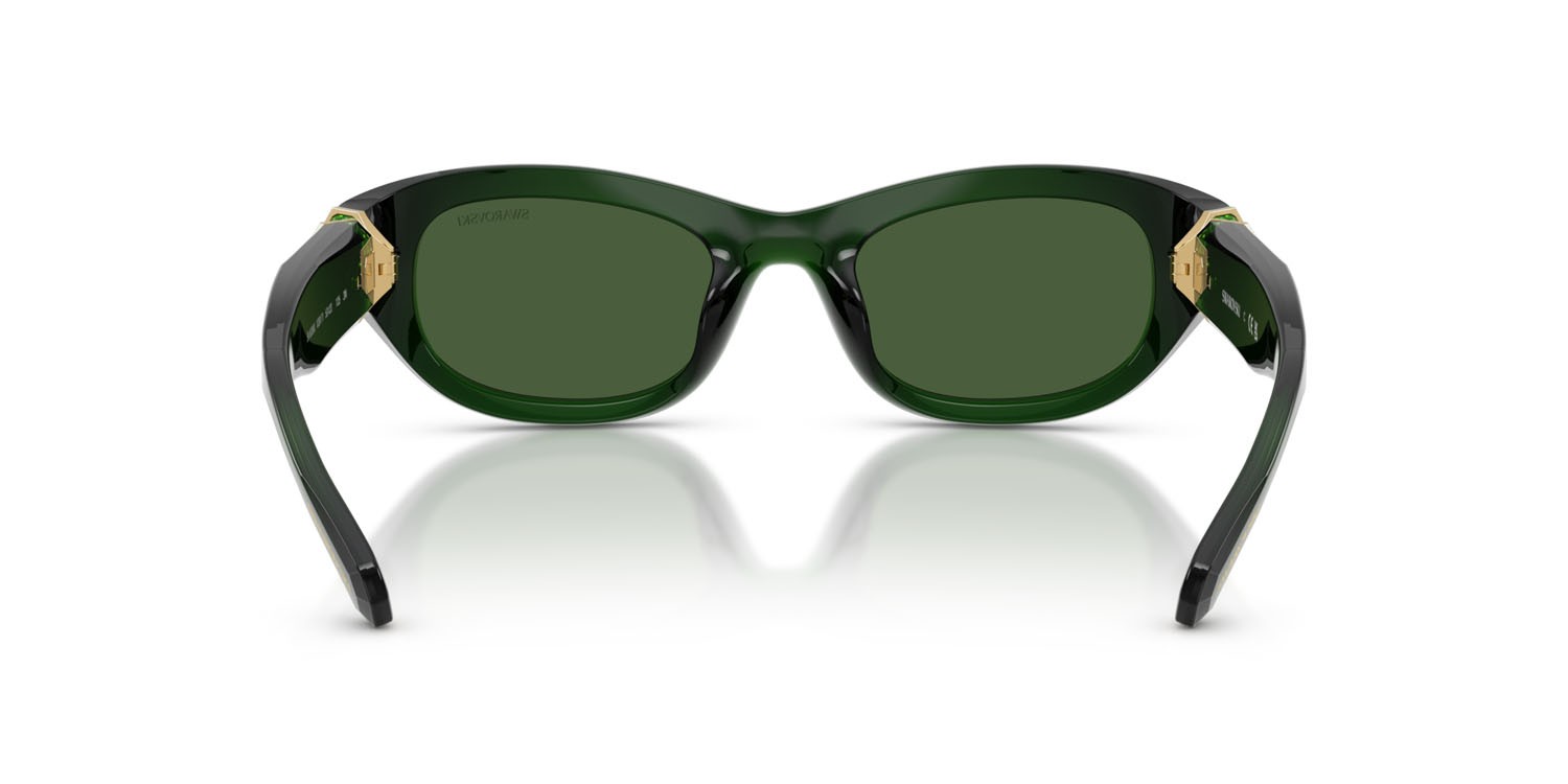 Sunglasses Swarovski SK 6036U (108171) color verde scuro lattiginoso shape square lenses verde scuro