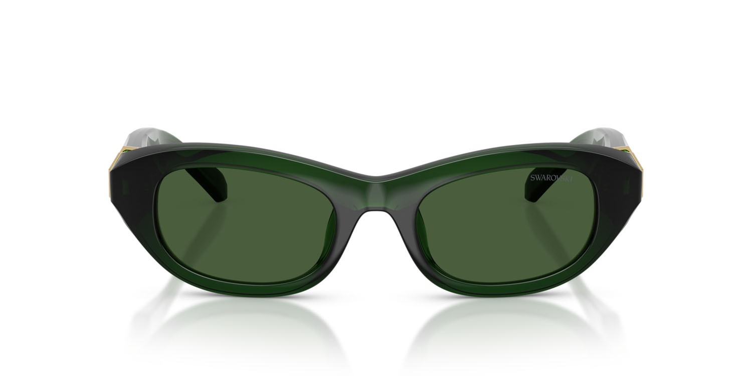 Sunglasses Swarovski SK 6036U (108171) color verde scuro lattiginoso shape square lenses verde scuro