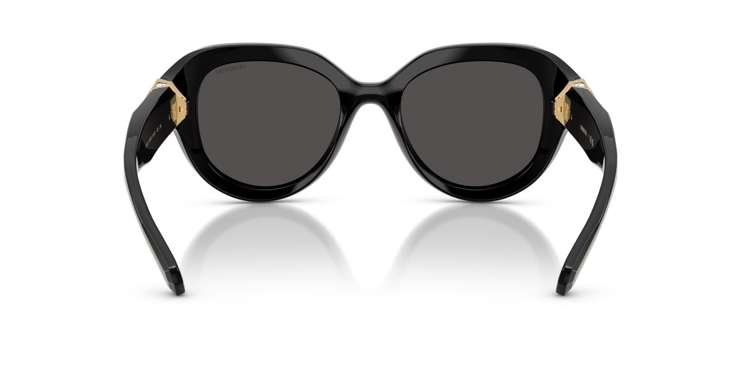 Sunglasses Swarovski SK 6037 (100187) color nero shape round lenses grigio scuro