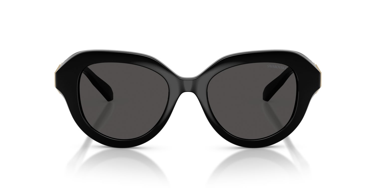Sunglasses Swarovski SK 6037 (100187) color nero shape round lenses grigio scuro