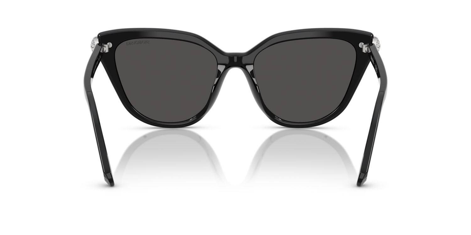 Sunglasses Swarovski SK 6039 (100187) color nero shape cat eye lenses grigio scuro