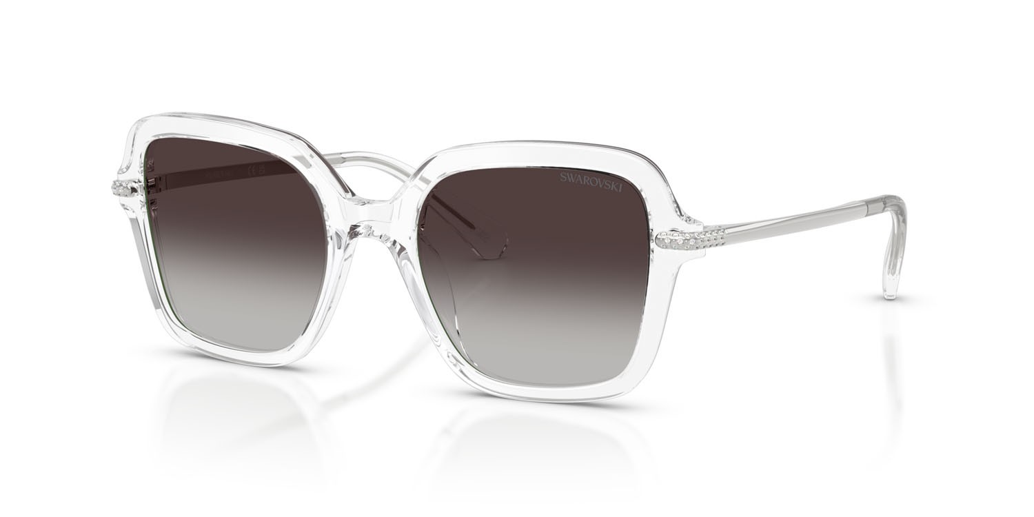 Sunglasses Swarovski SK 6040 (10278G) color trasparente shape irregular lenses grigio sfumato