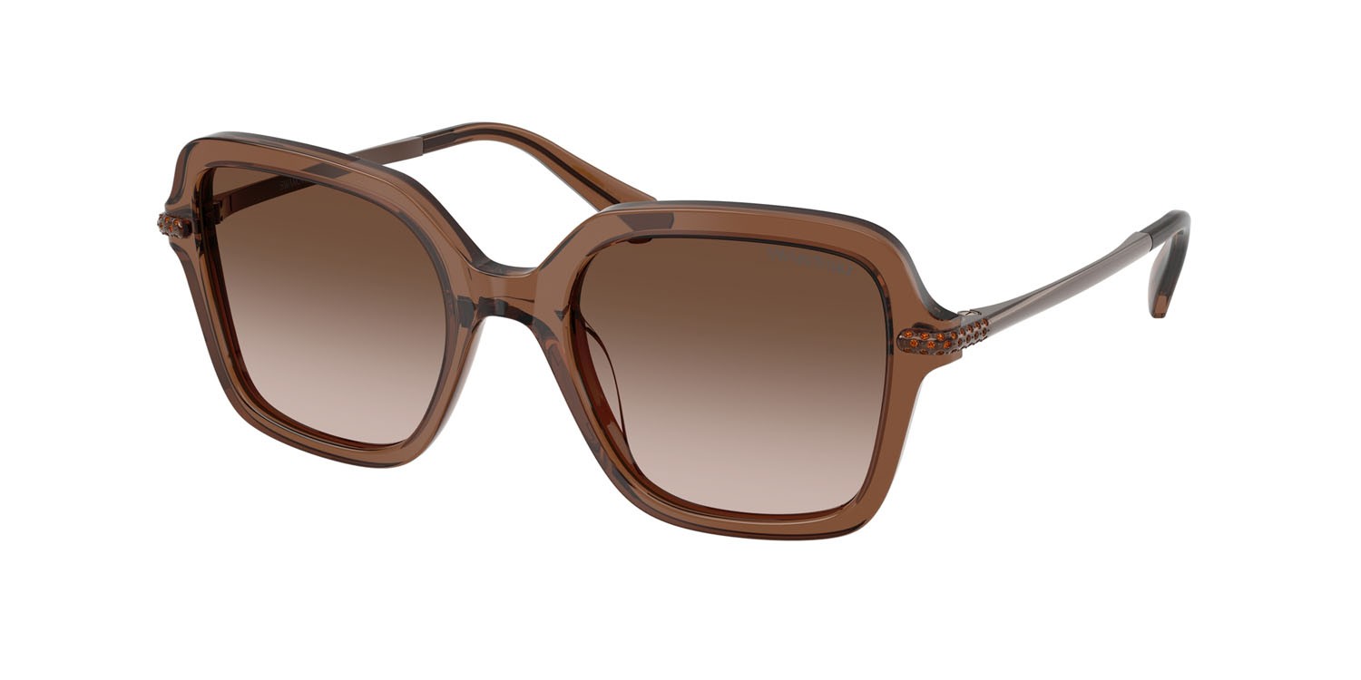 Sunglasses Swarovski SK 6040 (106713) color marrone trasparente shape irregular lenses marrone sfumato