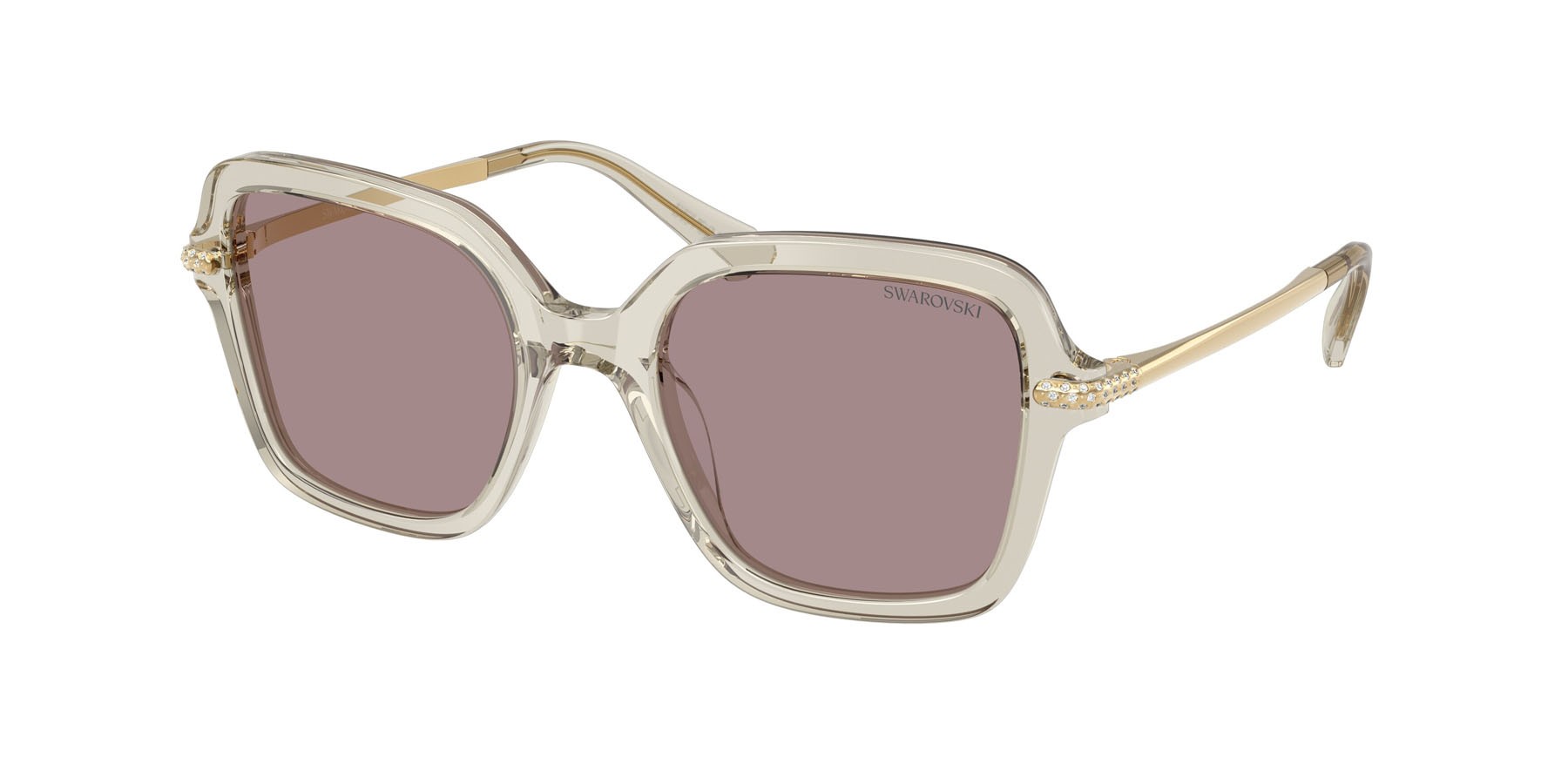 Sunglasses Swarovski SK 6040 (3003LA) color beige trasparente shape irregular lenses viola
