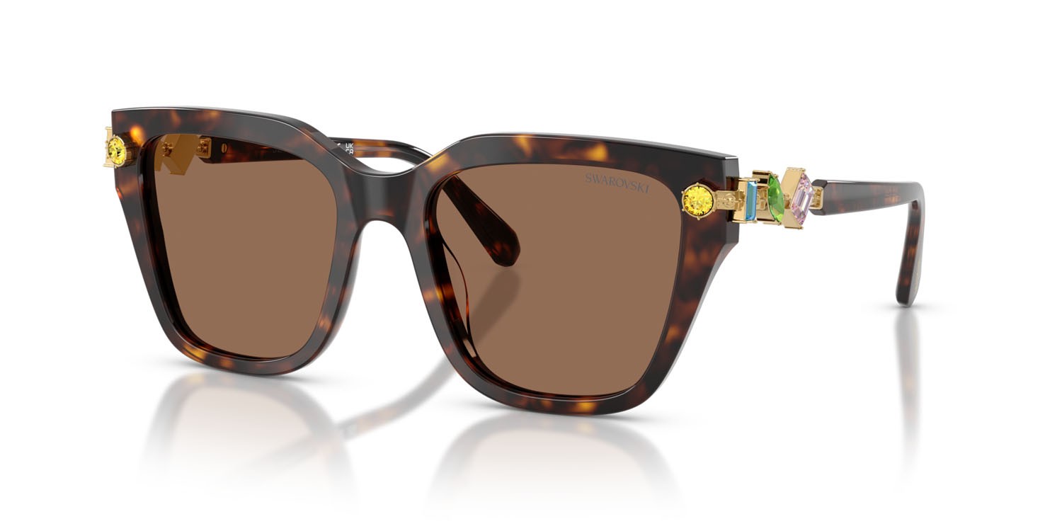Sunglasses Swarovski SK 6041 (100273) color havana shape irregular lenses marrone scuro