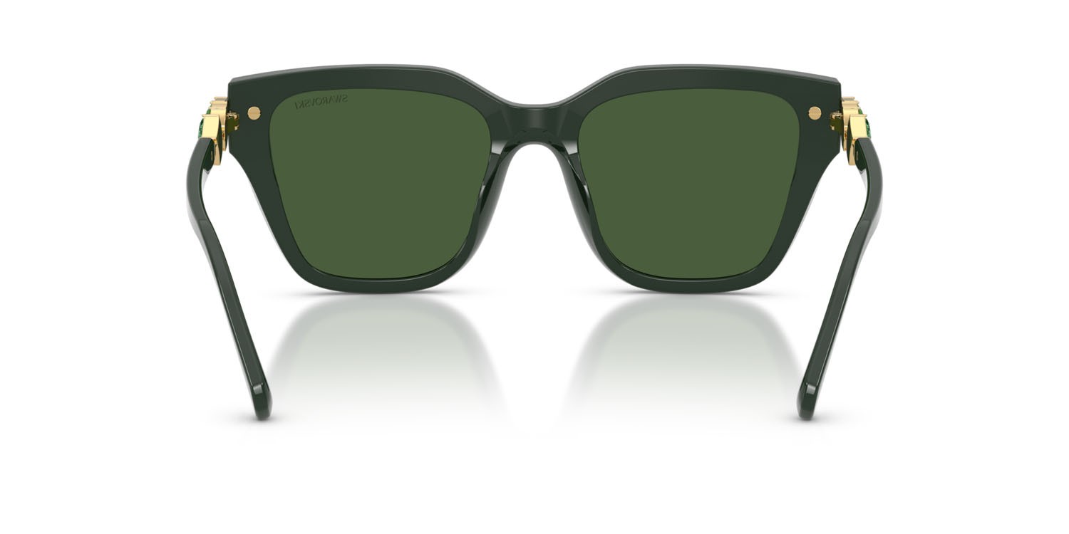 Occhiali da sole Swarovski SK 6041 (102671) colore verde scuro forma irregolare lenti verde scuro