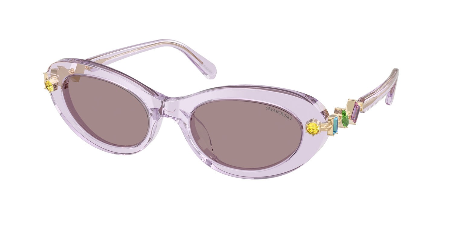 Sunglasses Swarovski SK 6042 (1079LA) color lilla trasparente shape oval lenses viola