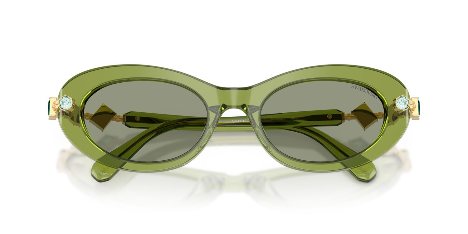Sunglasses Swarovski SK 6042 (3002/2) color verde trasparente shape oval lenses verde