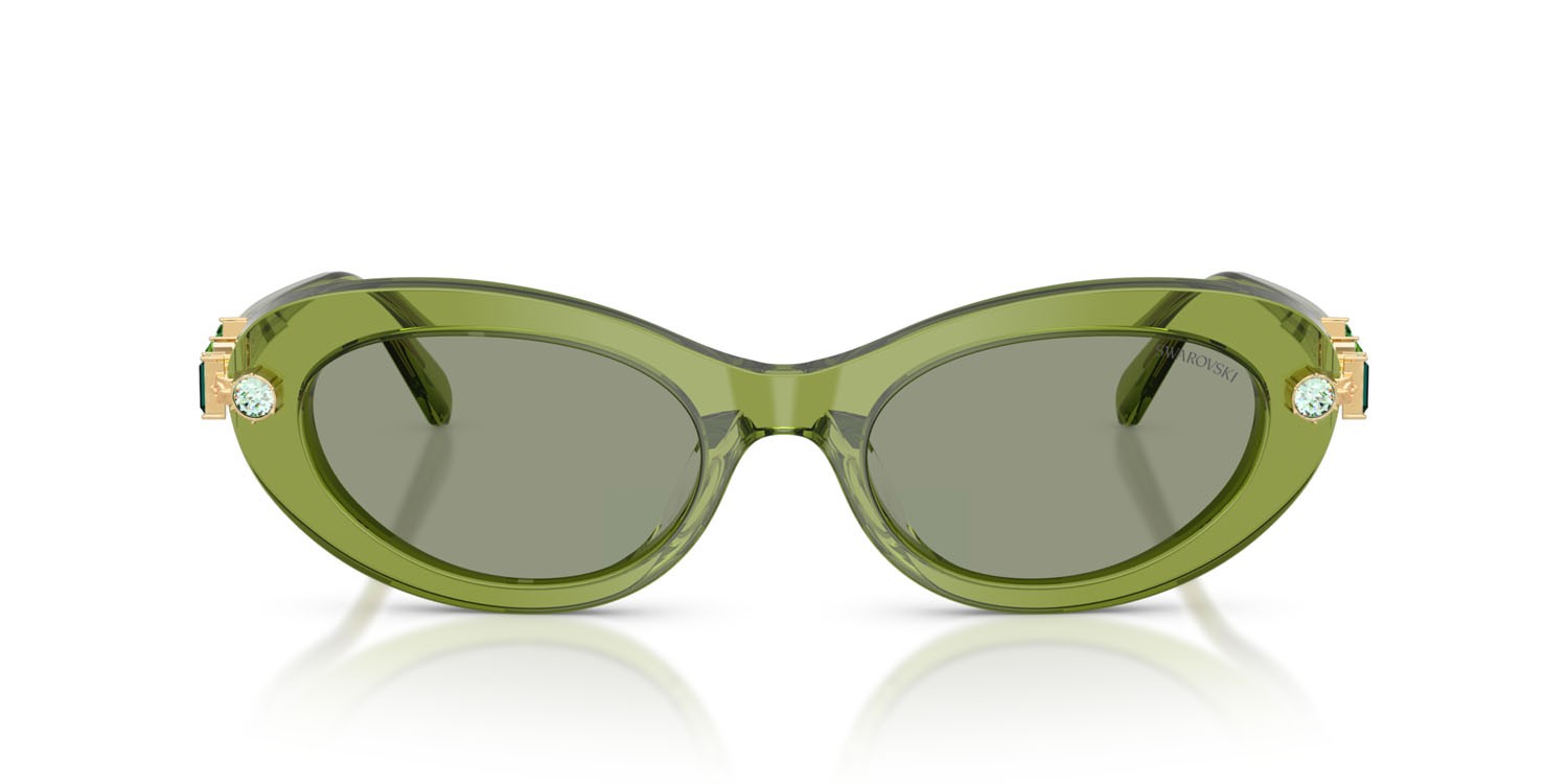 Sunglasses Swarovski SK 6042 (3002/2) color verde trasparente shape oval lenses verde