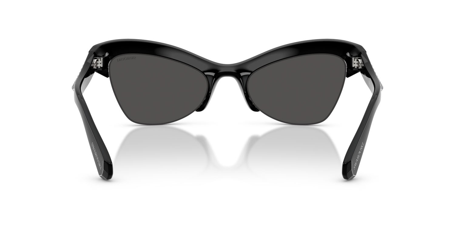 Sunglasses Swarovski SK 6043 (100187) color nero shape butterfly lenses grigio scuro
