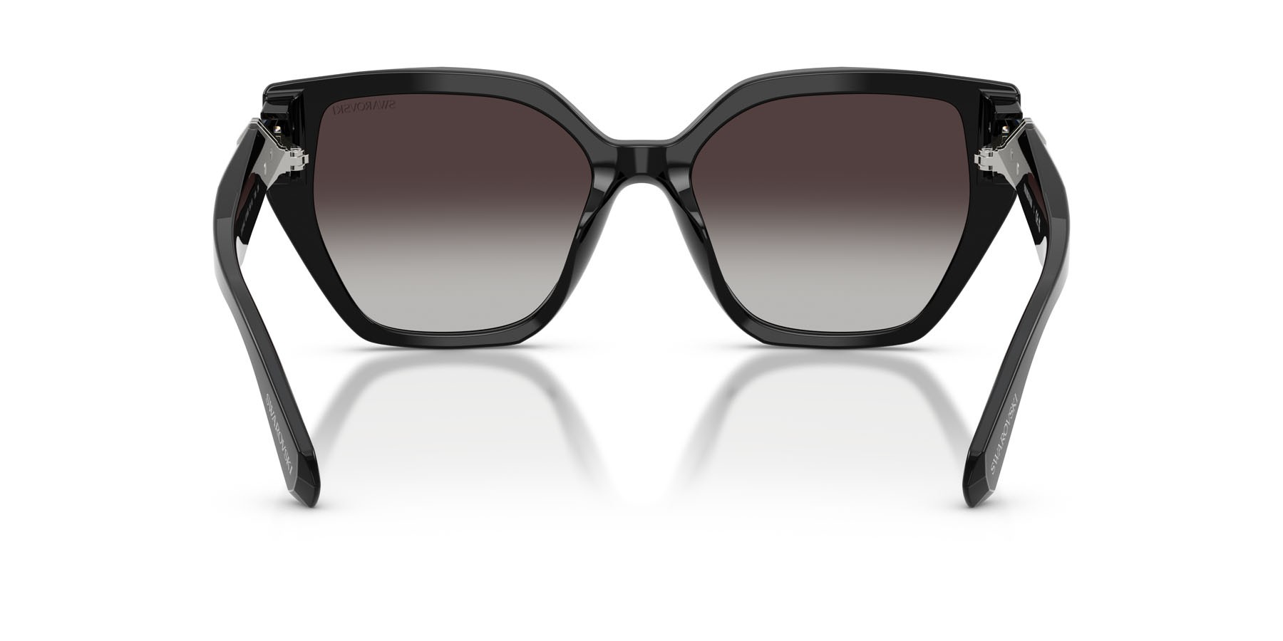 Sunglasses Swarovski SK 6044U (10018G) color nero shape irregular lenses grigio sfumato