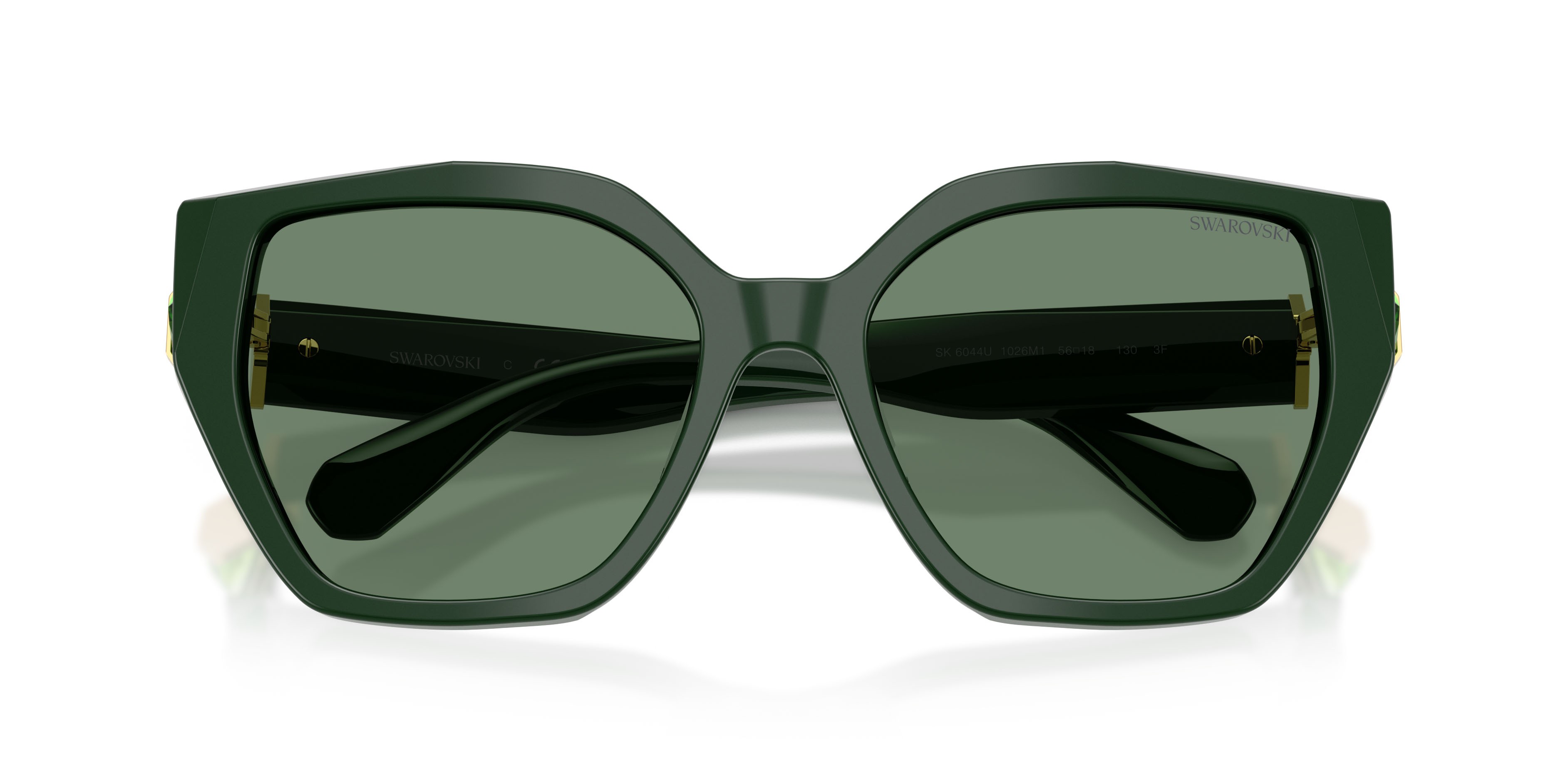 Sunglasses Swarovski SK 6044U (1026M1) color verde scuro shape irregular lenses transition green