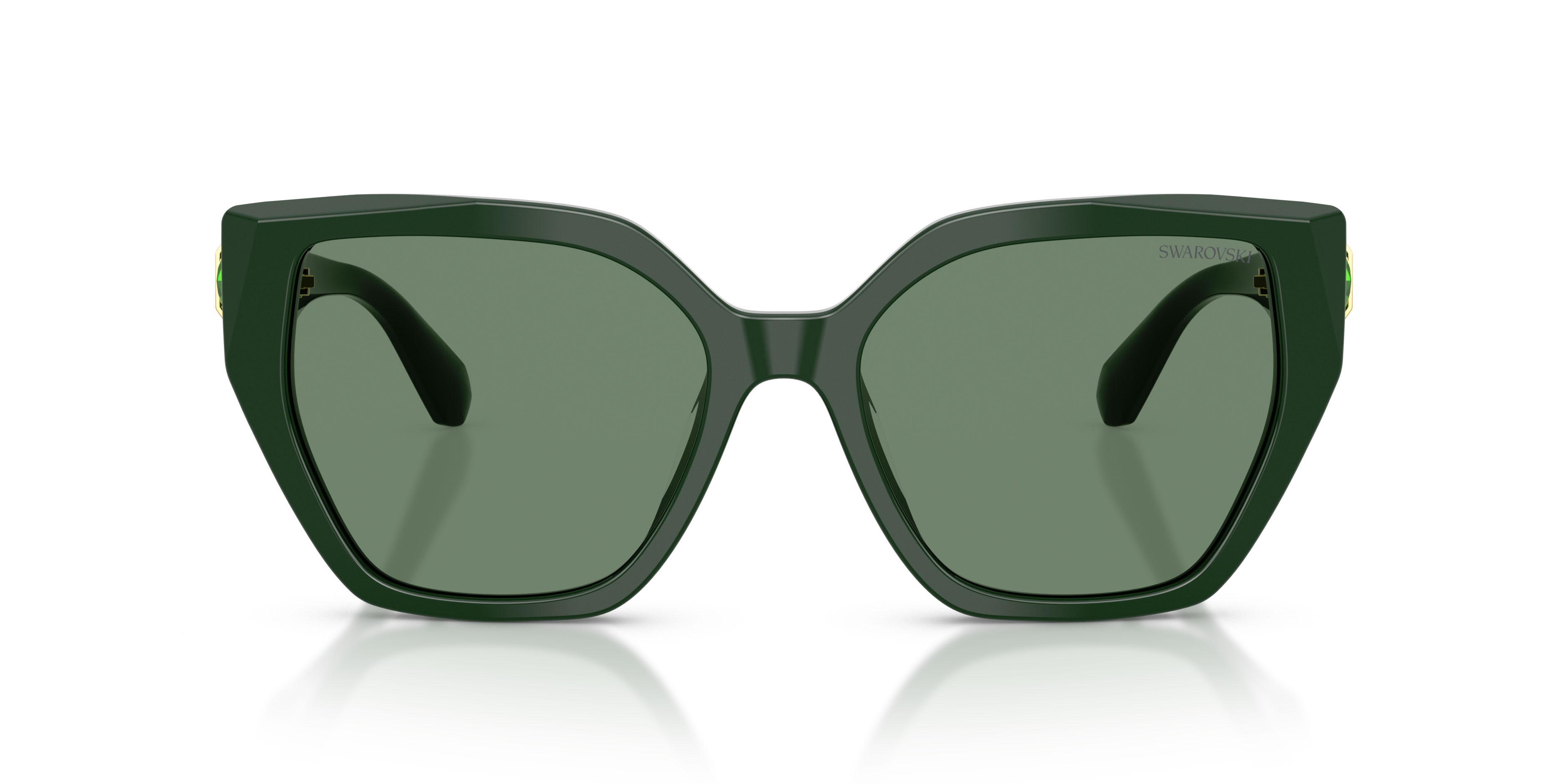 Sunglasses Swarovski SK 6044U (1026M1) color verde scuro shape irregular lenses transition green