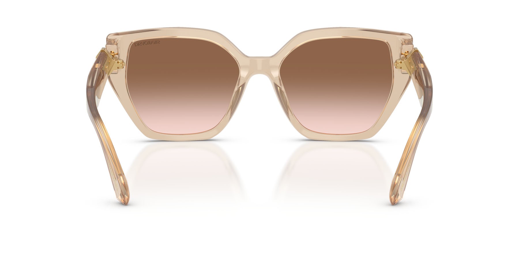 Sunglasses Swarovski SK 6044U (103413) color beige perlaceo shape irregular lenses marrone sfumato