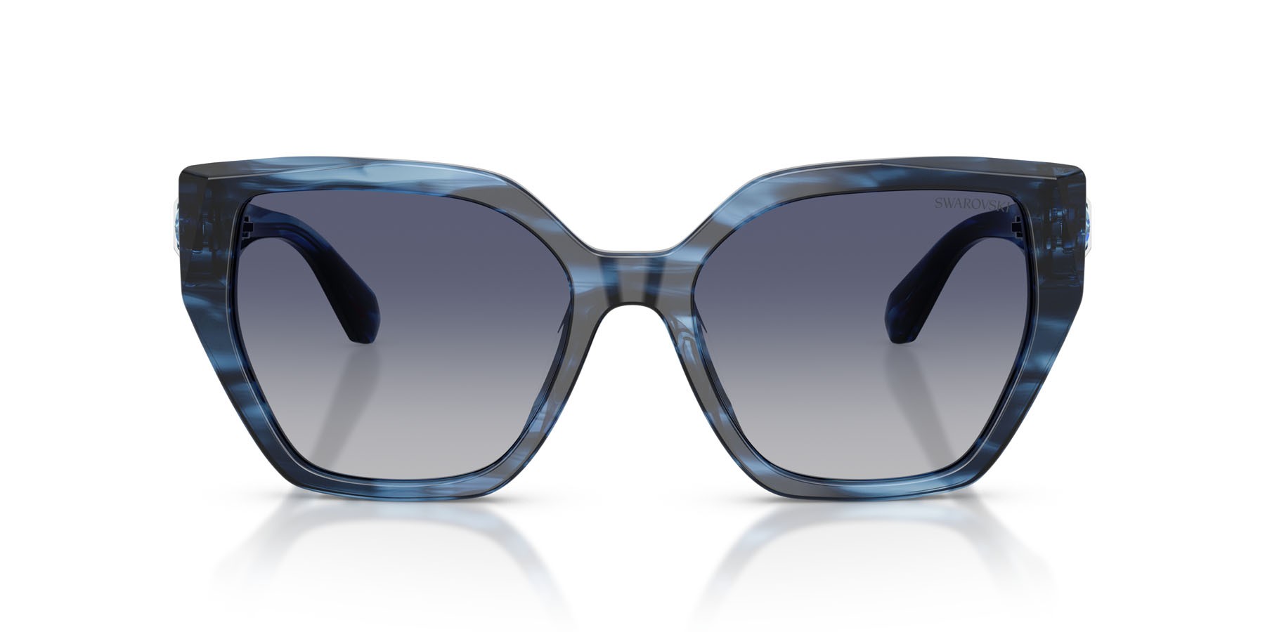 Sunglasses Swarovski SK 6044U (10904L) color striato blu shape irregular lenses blu sfumato