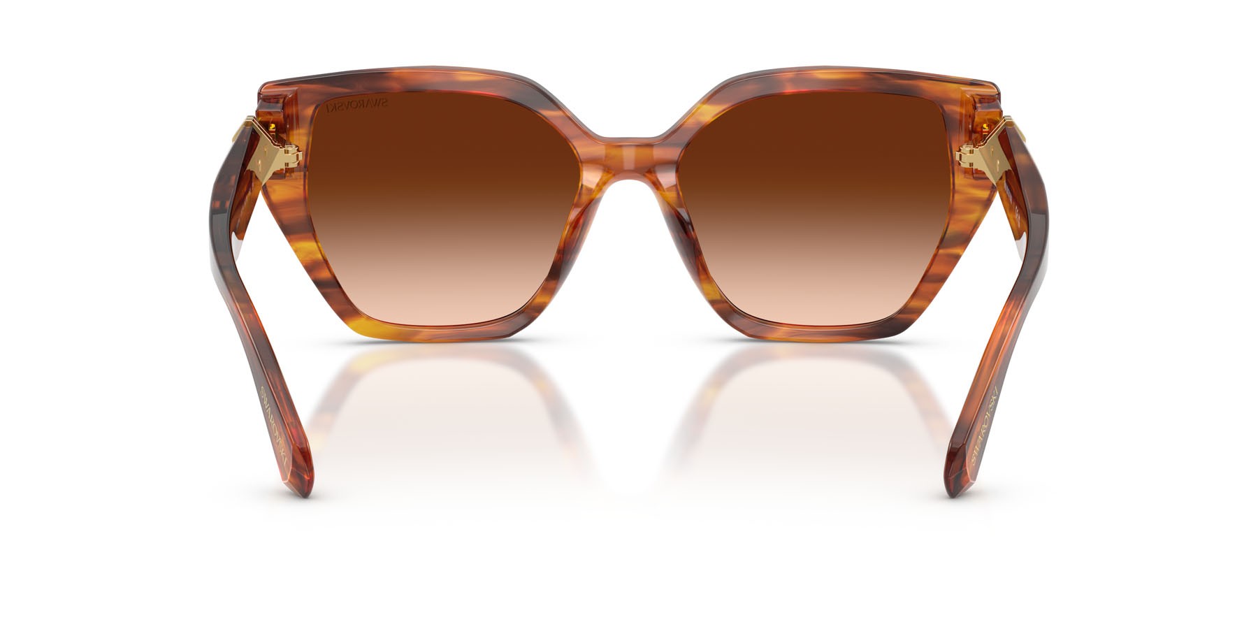 Sunglasses Swarovski SK 6044U (109174) color striato marrone shape irregular lenses marrone sfumato