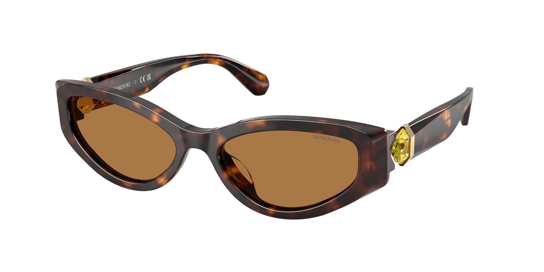 Sunglasses Swarovski SK 6045U (100273) color havana shape cat eye lenses bronzo