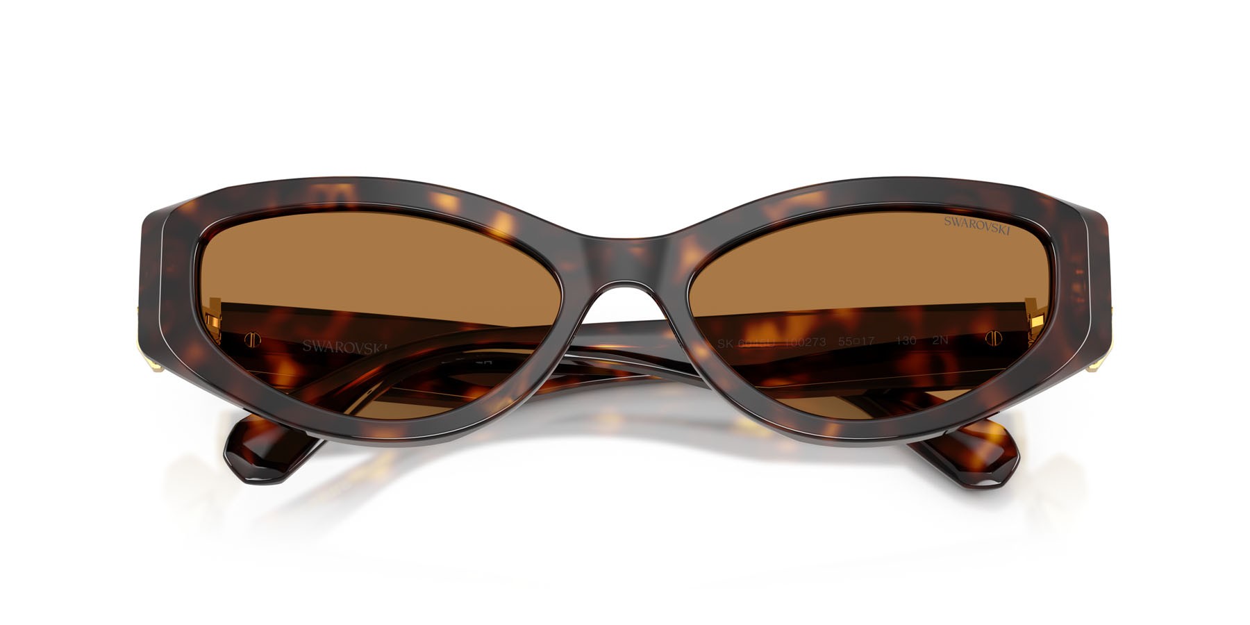 Sunglasses Swarovski SK 6045U (100273) color havana shape cat eye lenses bronzo