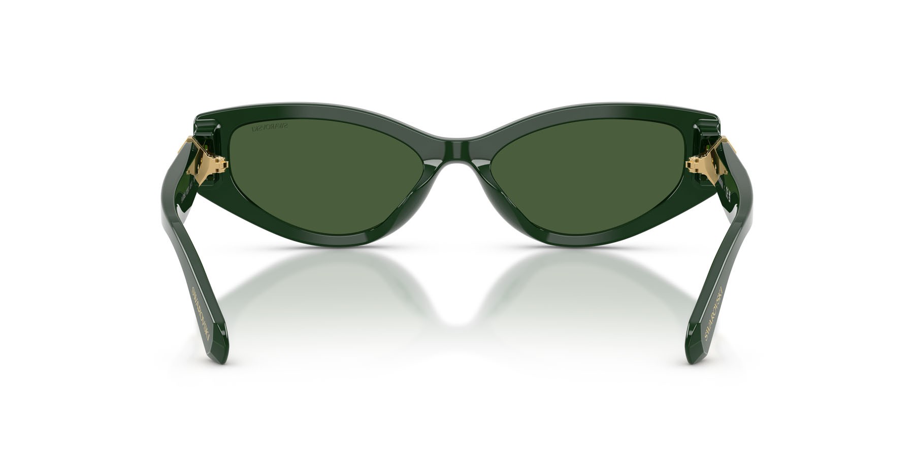 Occhiali da sole Swarovski SK 6045U (102671) colore verde scuro forma cat eye lenti verde scuro