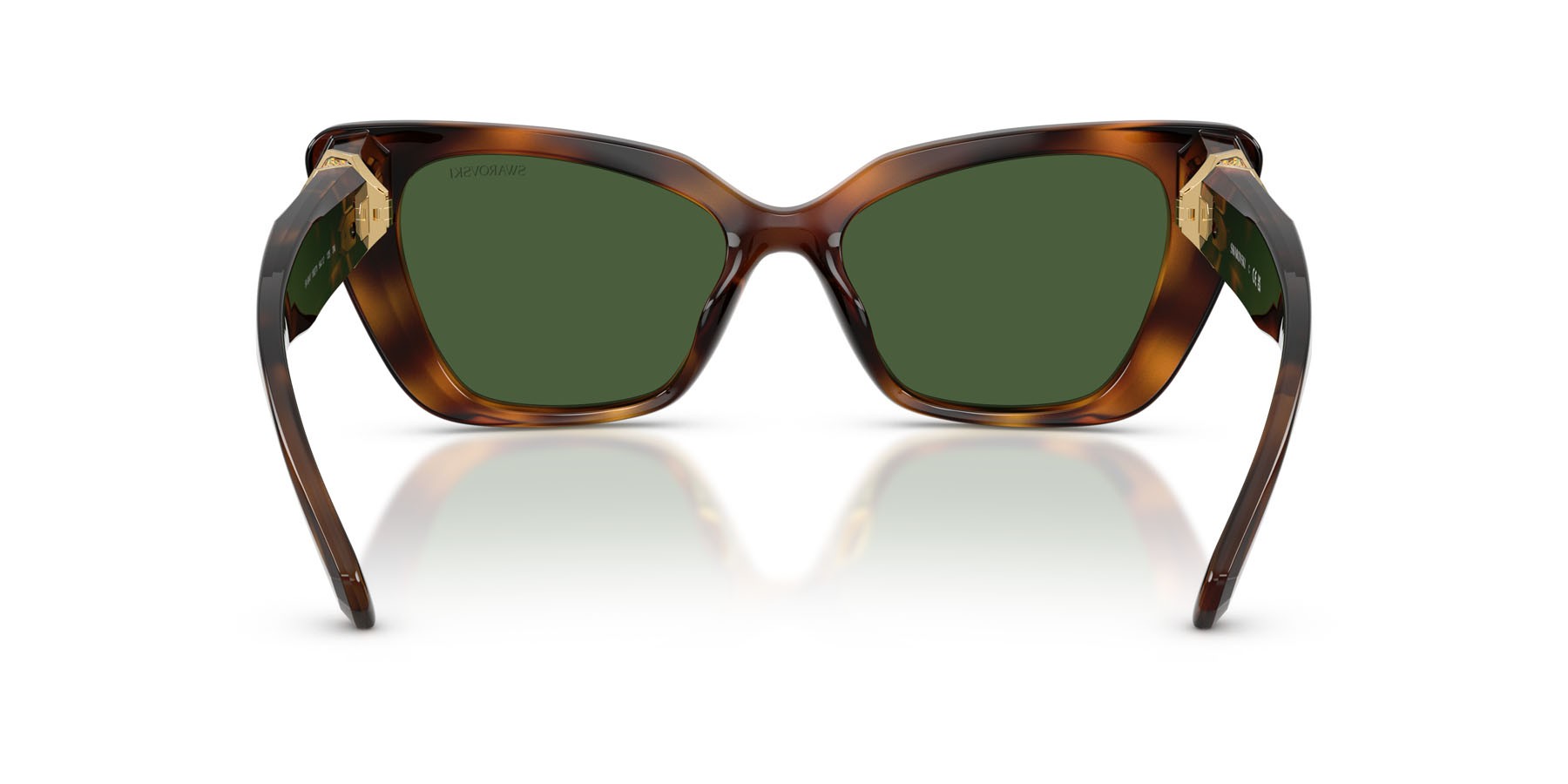 Occhiali da sole Swarovski SK 6047 (100271) colore havana forma cat eye lenti verde scuro