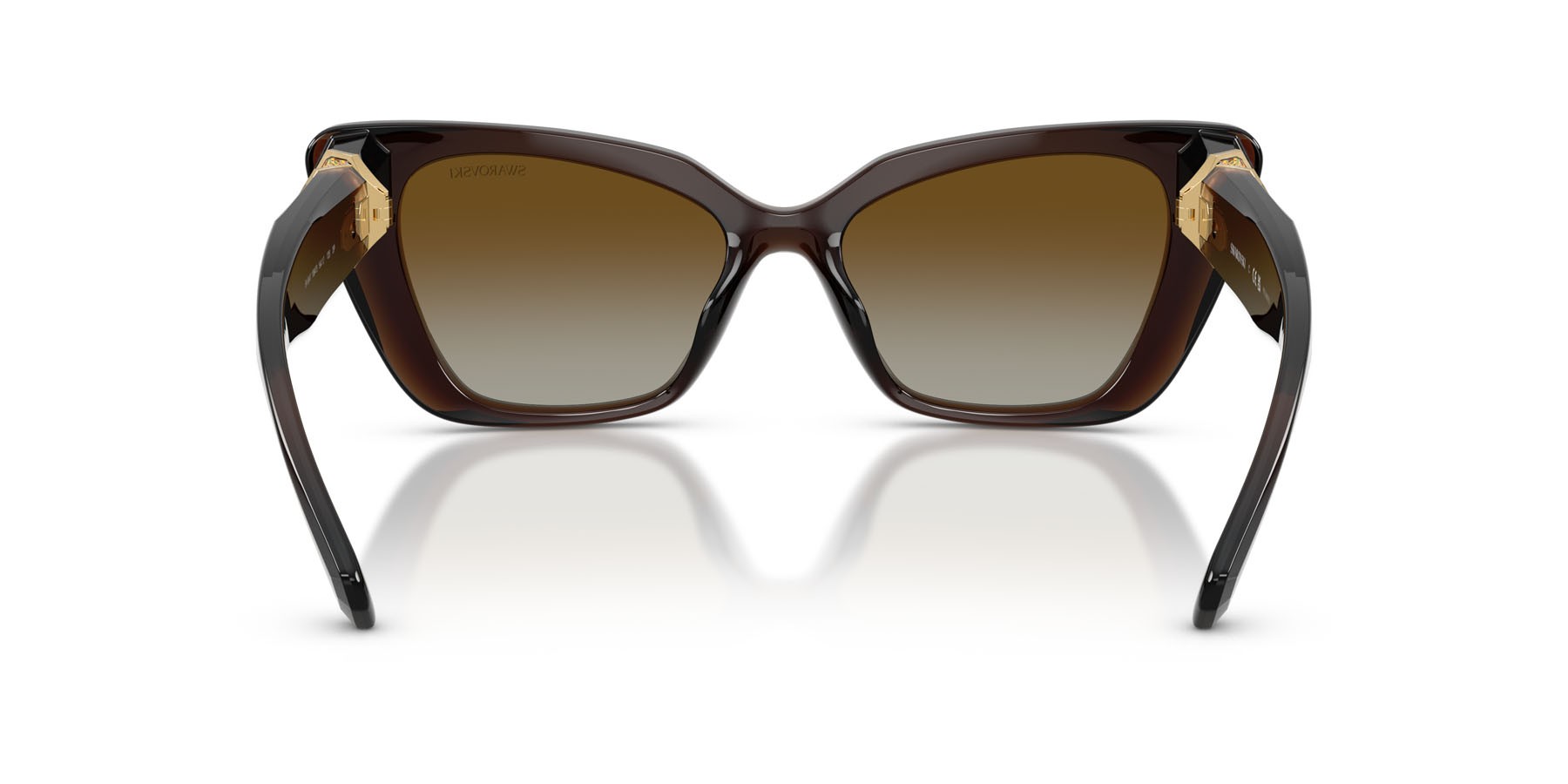Sunglasses Swarovski SK 6047 (1084T5) color marrone trasparente shape cat eye lenses polarizzata marrone sfumato