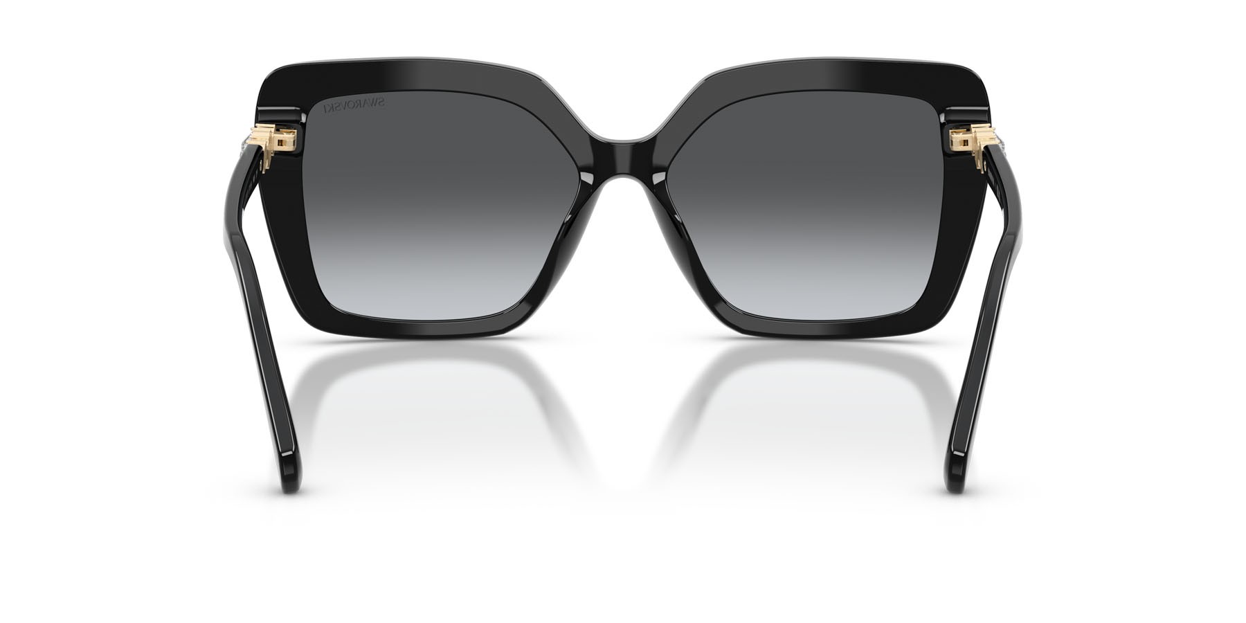 Sunglasses Swarovski SK 6049 (1001T3) color nero shape butterfly lenses polarizzata grigio sfumato
