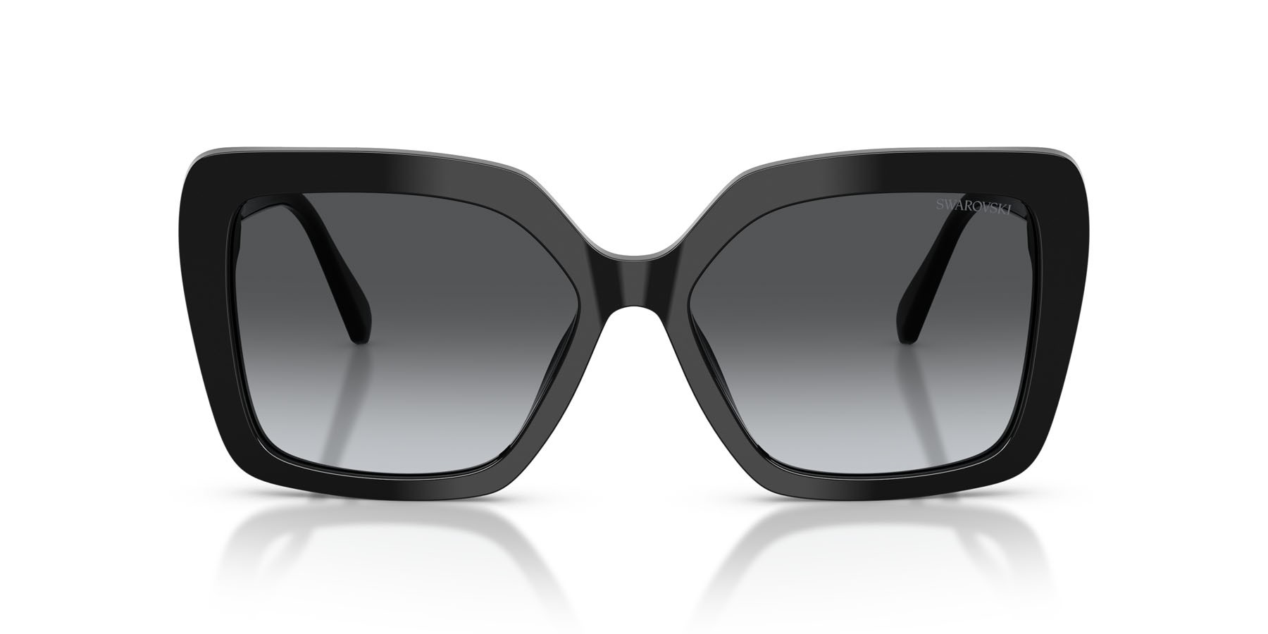 Sunglasses Swarovski SK 6049 (1001T3) color nero shape butterfly lenses polarizzata grigio sfumato