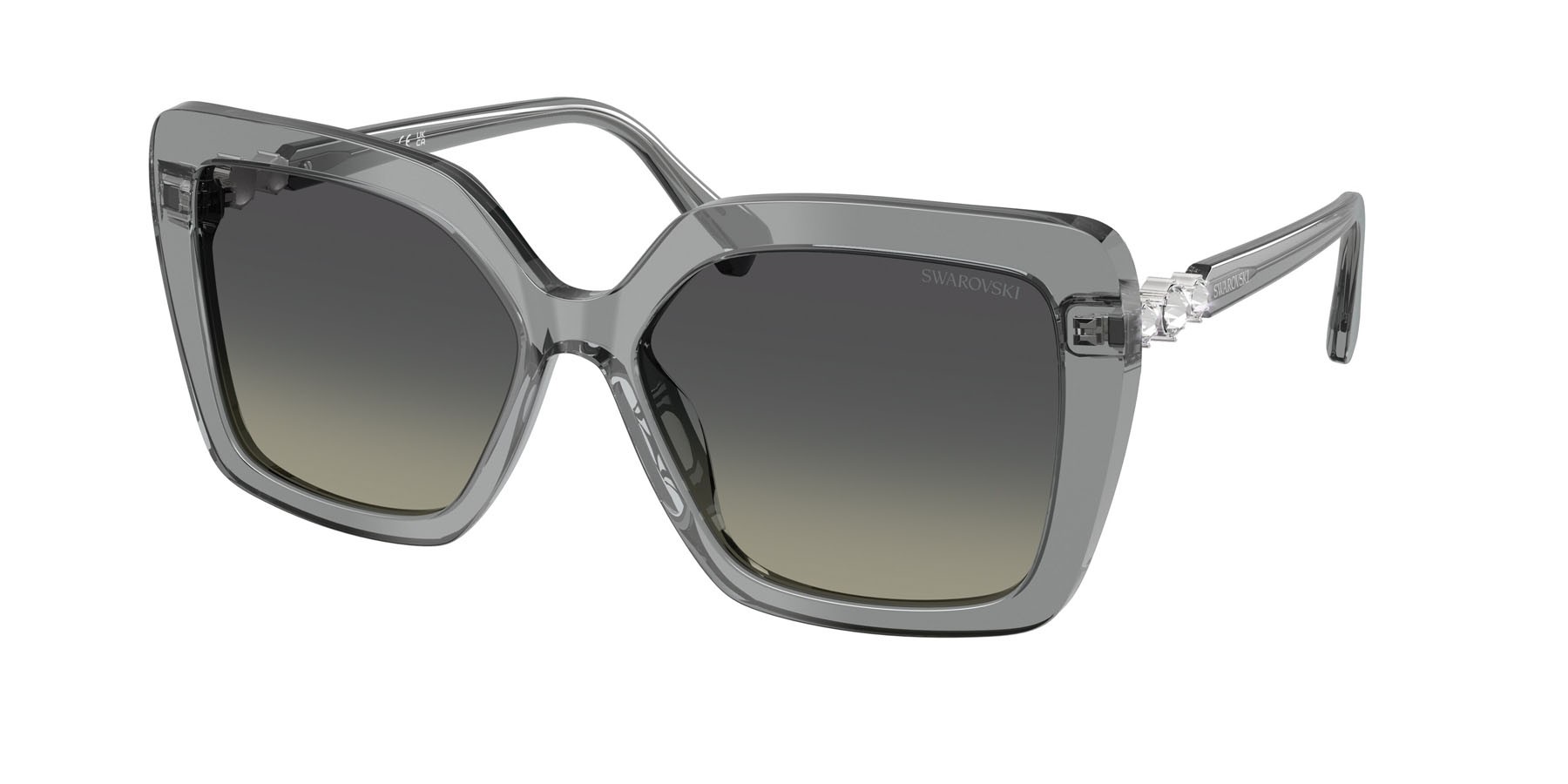 Sunglasses Swarovski SK 6049 (106211) color grigio trasparente shape butterfly lenses grigio sfumato