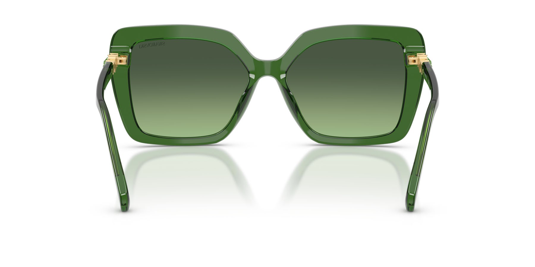 Sunglasses Swarovski SK 6049 (10812A) color verde perlaceo shape butterfly lenses verde sfumato