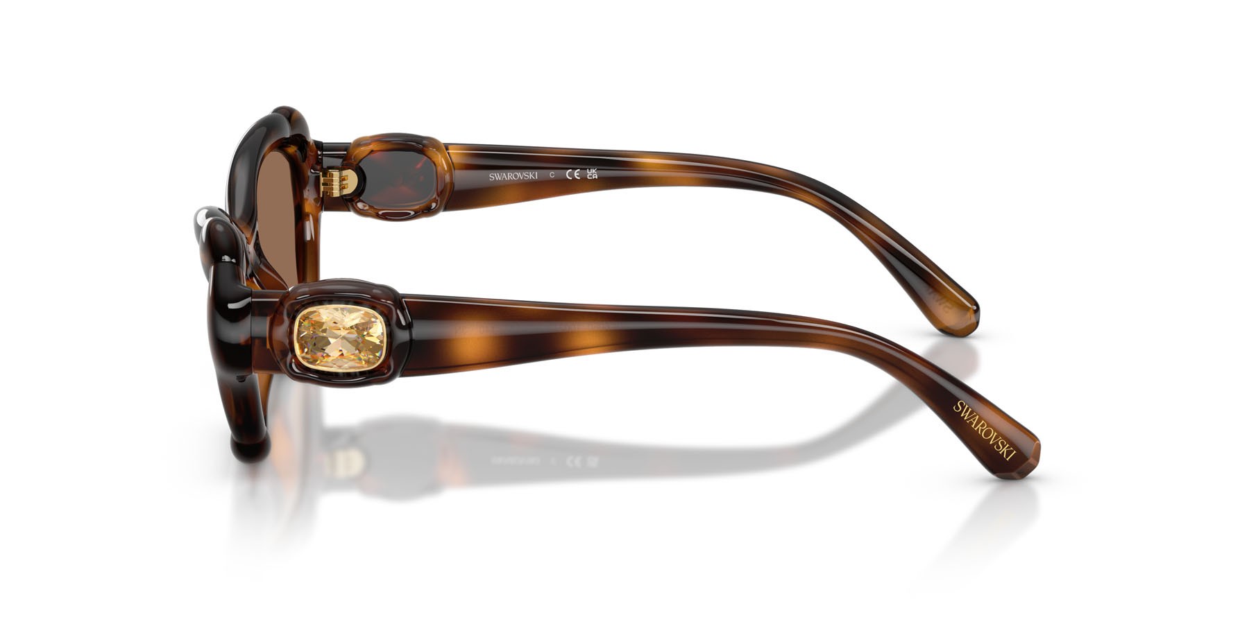 Occhiali da sole Swarovski SK 6050 (100273) colore havana forma cat eye lenti marrone scuro