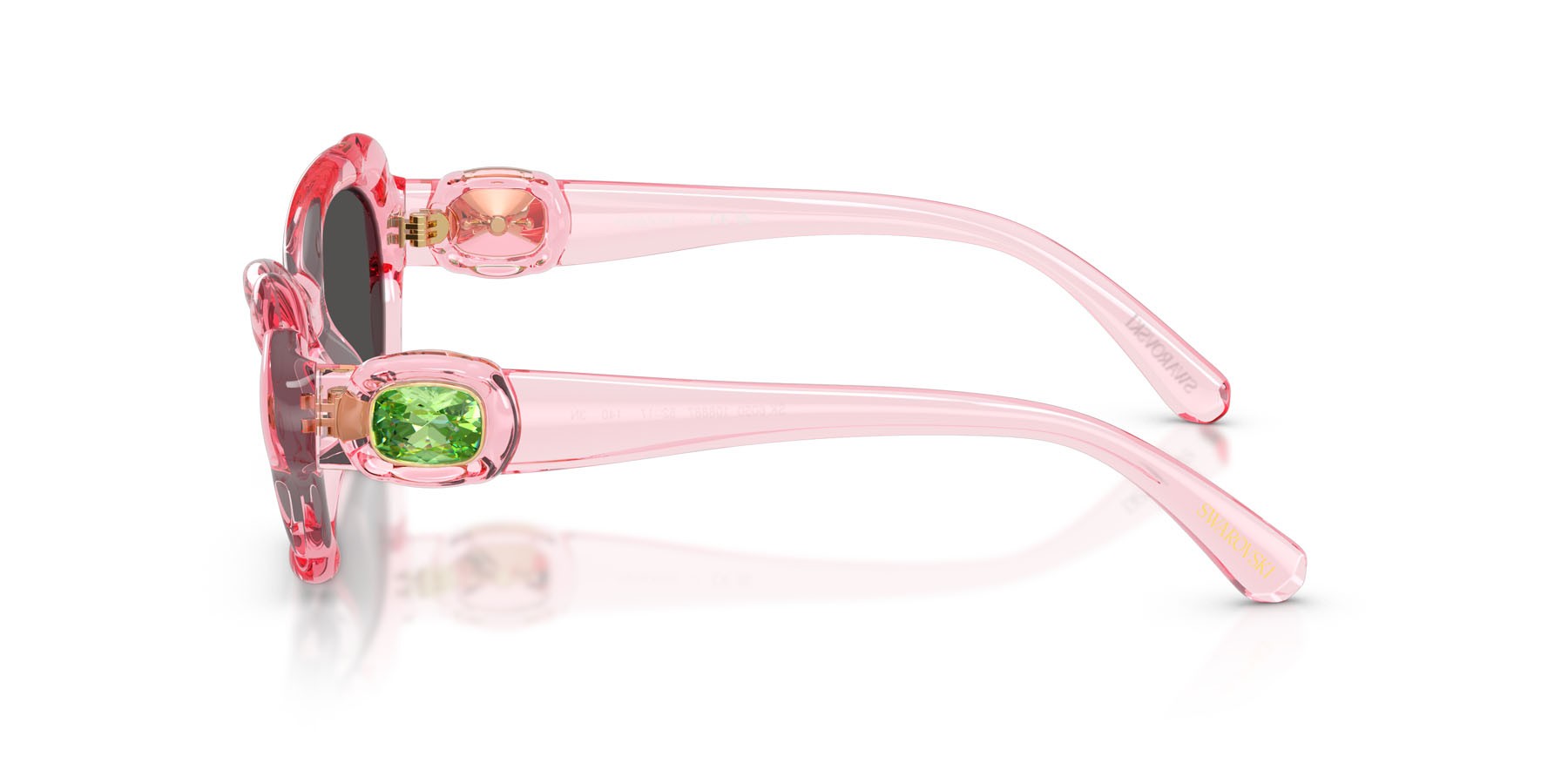 Occhiali da sole Swarovski SK 6050 (108887) colore rosa trasparente forma cat eye lenti grigio scuro