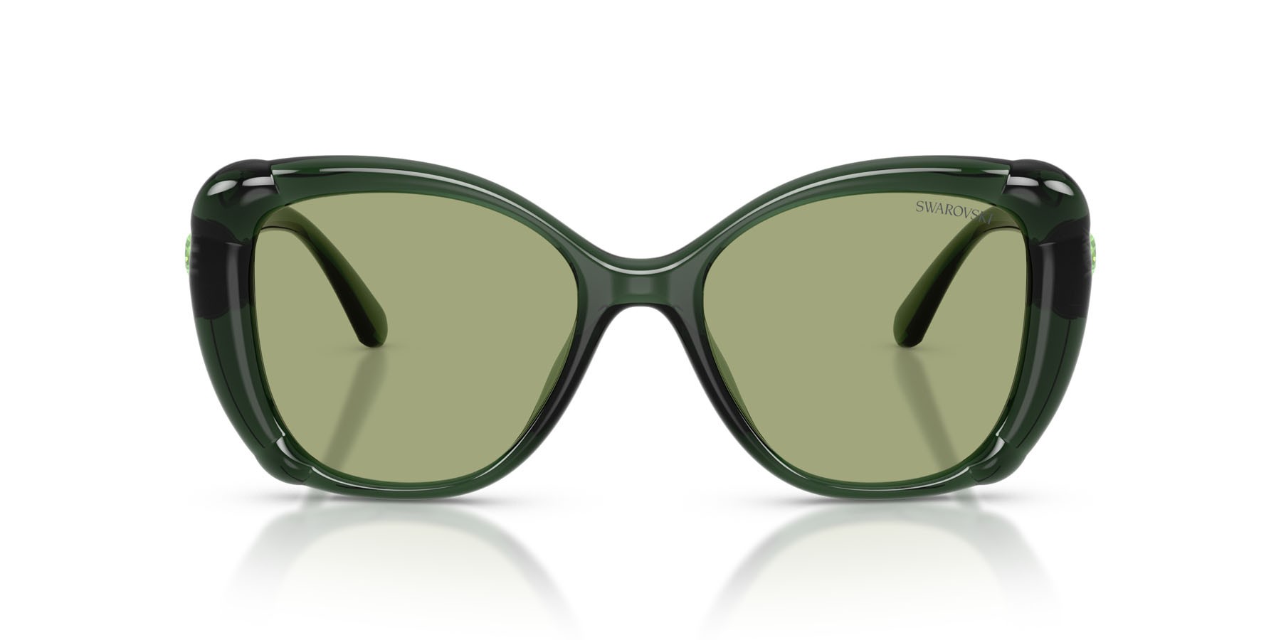 Sunglasses Swarovski SK 6051U (104382) color verde trasparente shape butterfly lenses verde