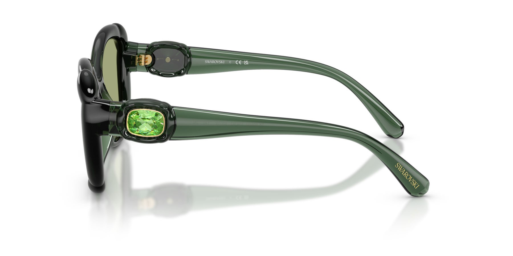 Sunglasses Swarovski SK 6051U (104382) color verde trasparente shape butterfly lenses verde