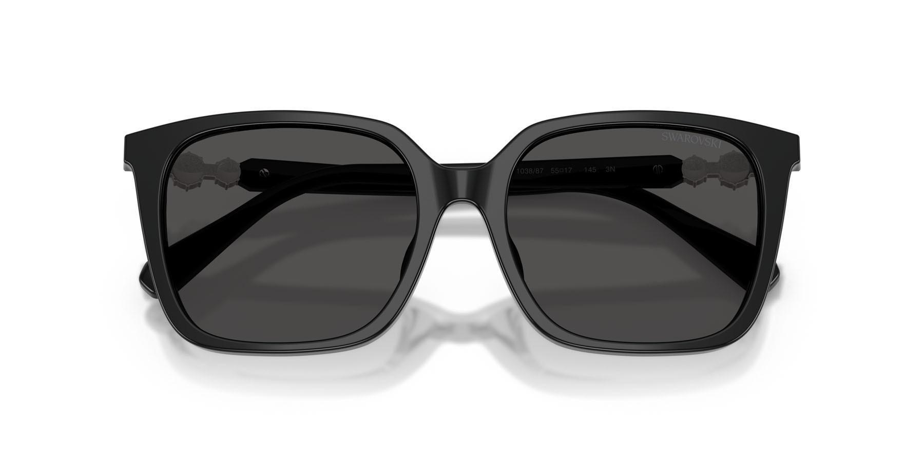 Sunglasses Swarovski SK 6053D (103887) color nero shape square lenses grigio scuro