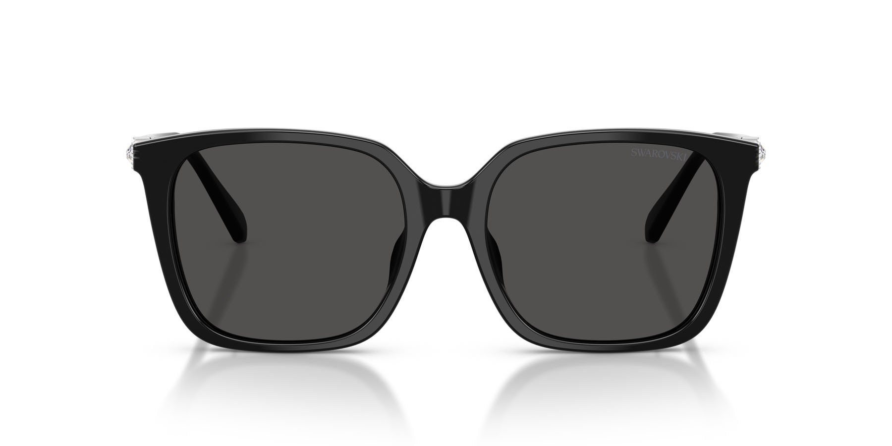 Sunglasses Swarovski SK 6053D (103887) color nero shape square lenses grigio scuro
