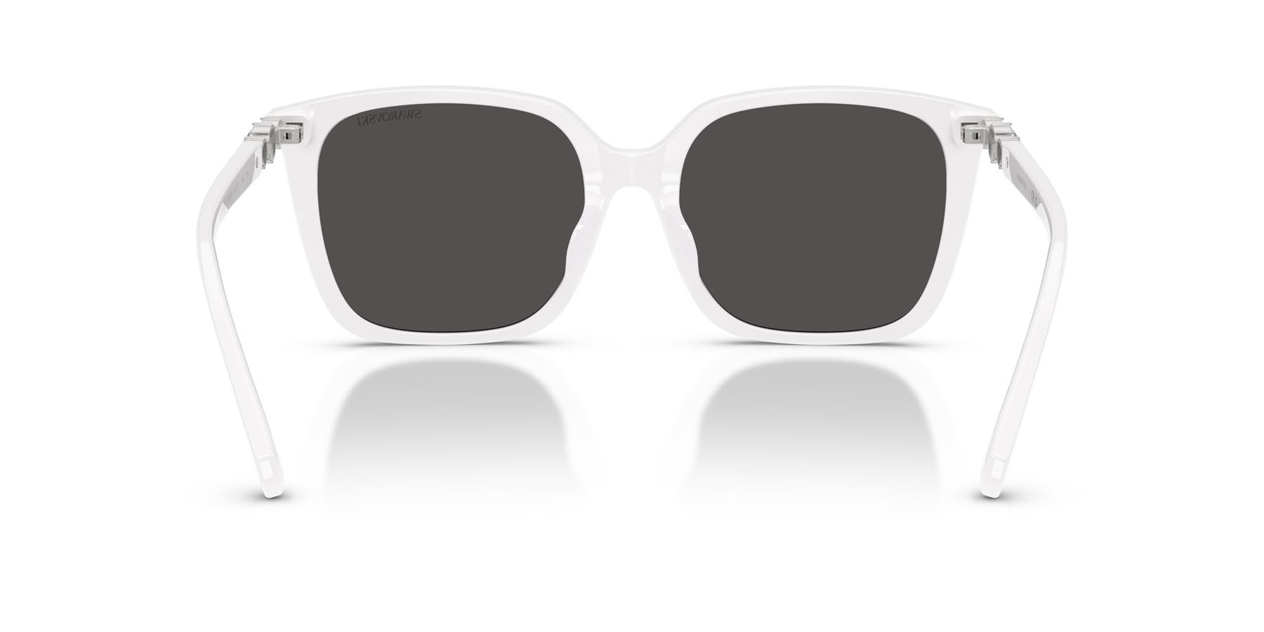 Occhiali da sole Swarovski SK 6053D (105087) colore bianco forma quadrato lenti grigio scuro