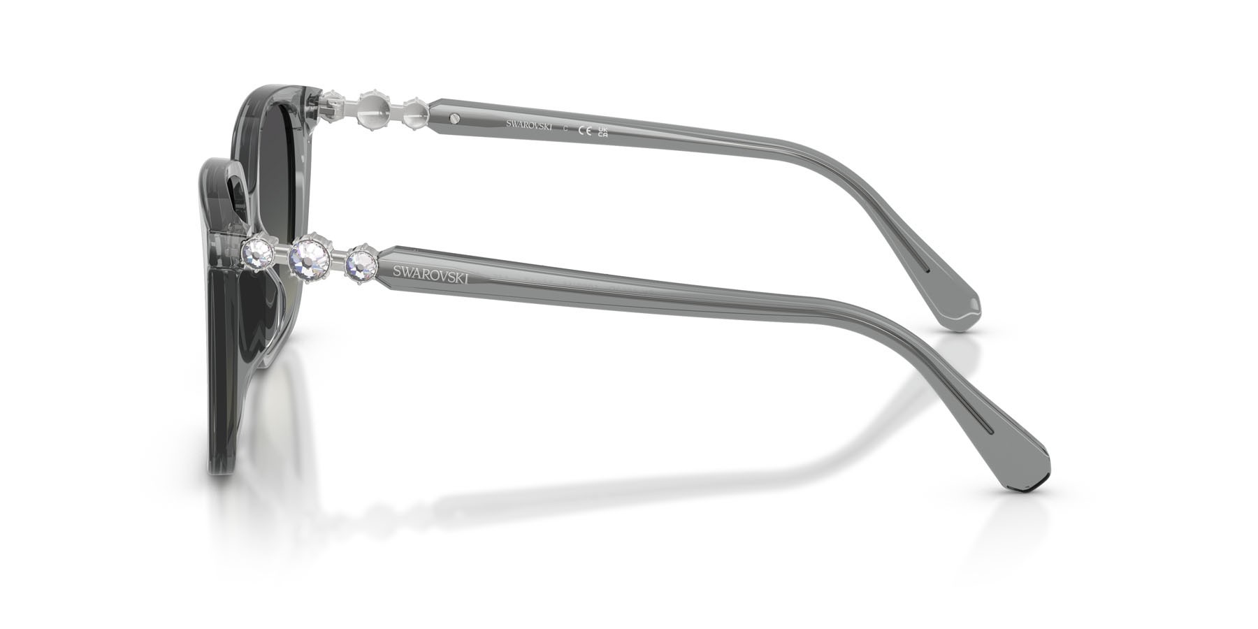 Sunglasses Swarovski SK 6053D (106211) color grigio trasparente shape square lenses grigio sfumato