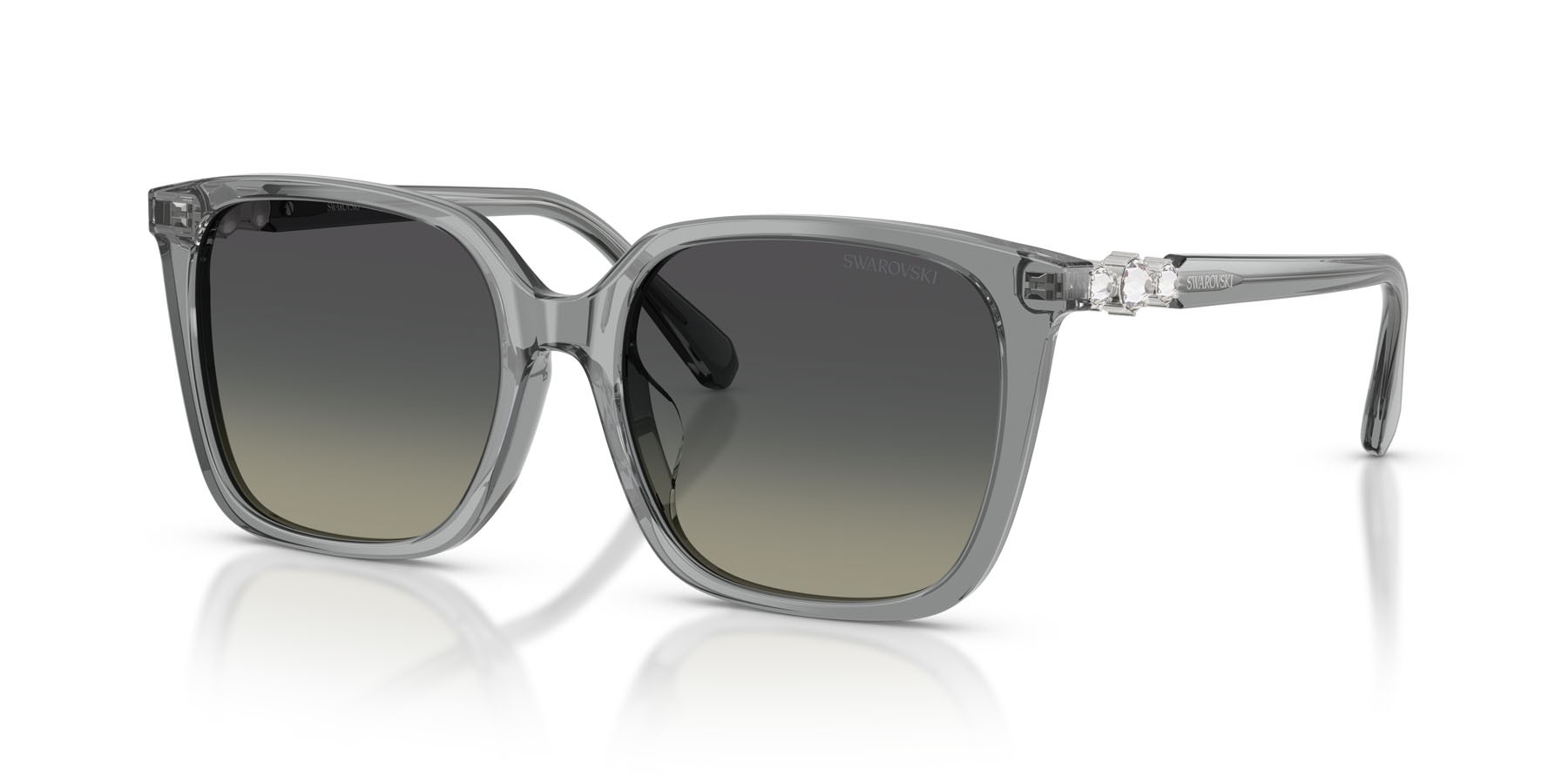 Sunglasses Swarovski SK 6053D (106211) color grigio trasparente shape square lenses grigio sfumato