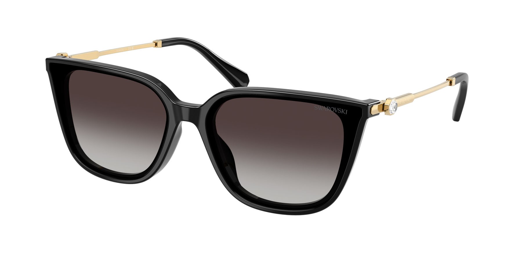 Sunglasses Swarovski SK 6054D (10018G) color nero shape square lenses grigio sfumato