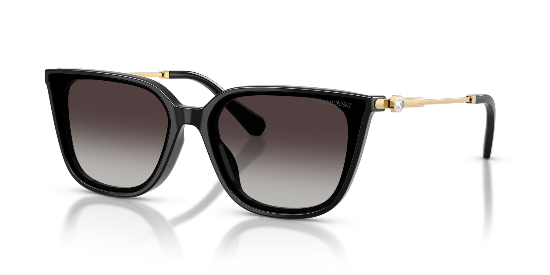 Sunglasses Swarovski SK 6054D (10018G) color nero shape square lenses grigio sfumato