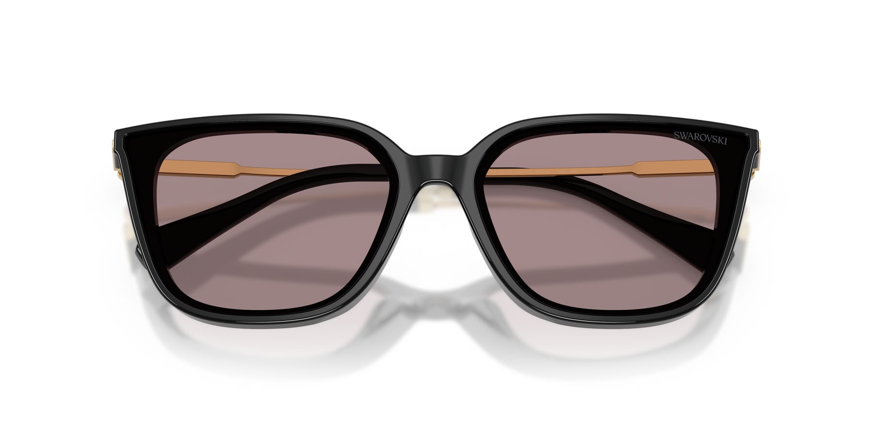 Sunglasses Swarovski SK 6054D (1001LA) color nero shape square lenses viola