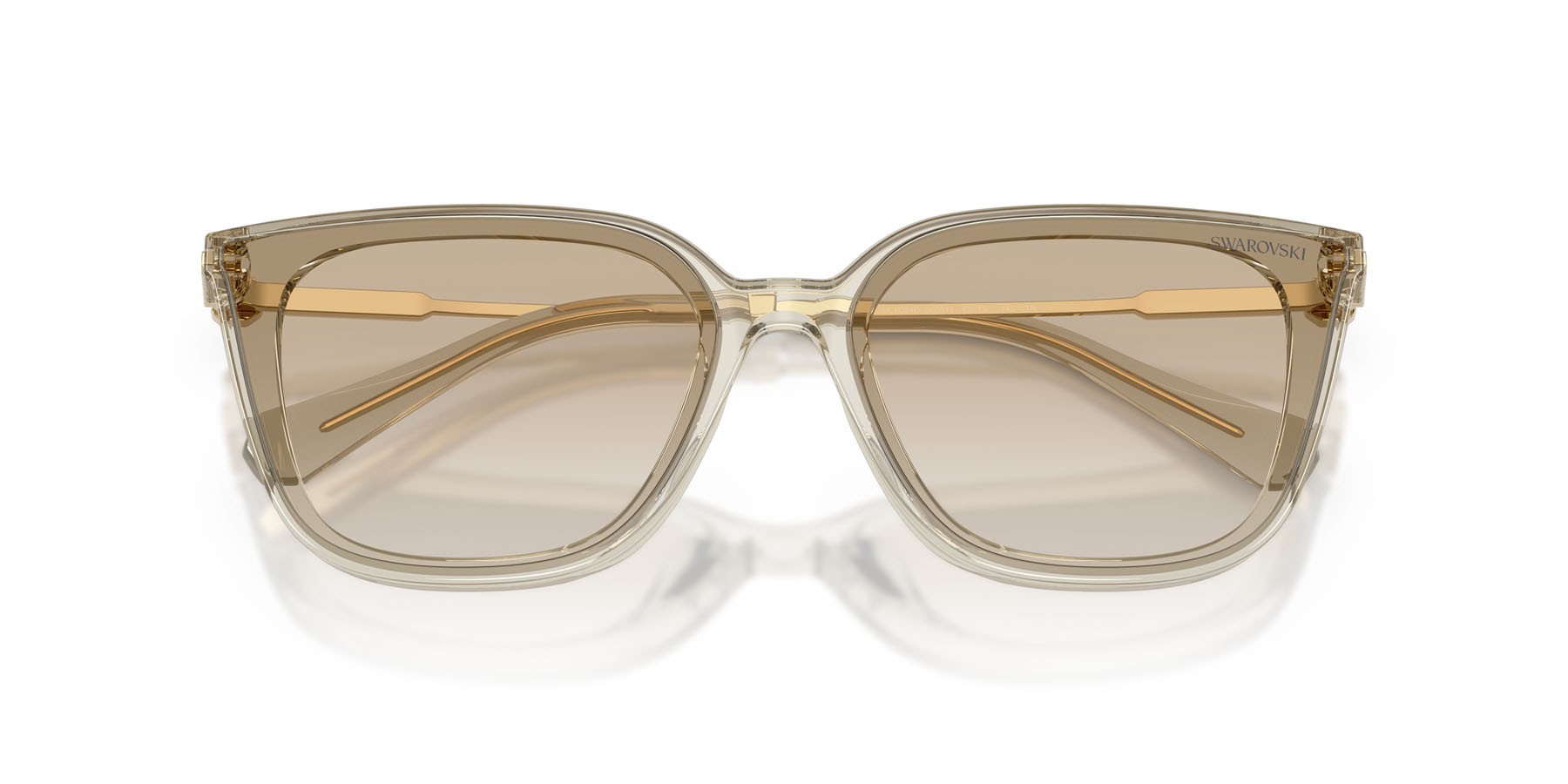 Sunglasses Swarovski SK 6054D (300311) color beige trasparente shape square lenses grigio chiaro sfumato